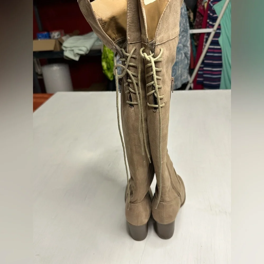 Madden Girl Over-the-Knee Boots • Taupe Faux Suede • G-Deedee • 5.5